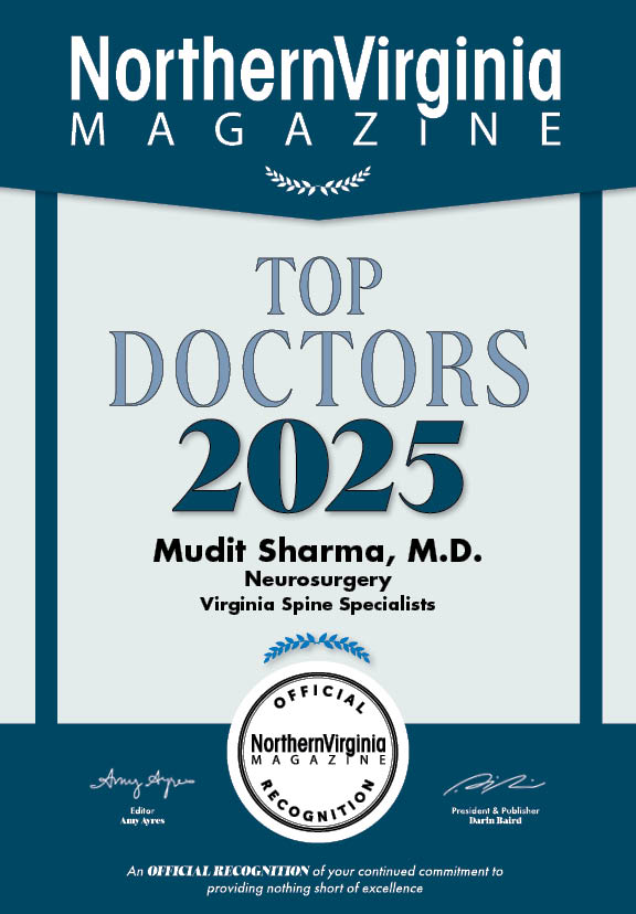 Dr. Mudit Sharma. Neurosurgeon, Top Doctor, Northern Virginia Magazine